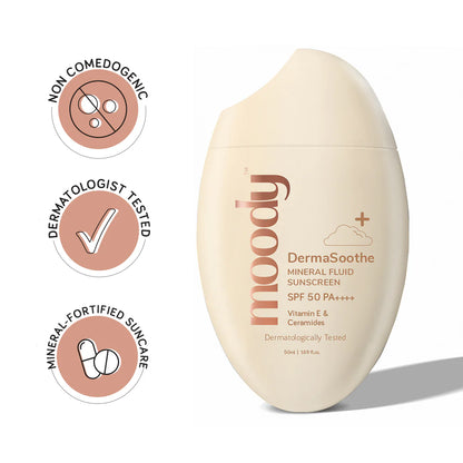 DermaSoothe Sunscreen SPF 50 PA++++ Mineral with Ceramides & Rice