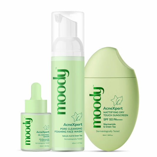 AcneXpert Face Cleanser | Face Serum | Sunscreen Set | 3 Pcs Set